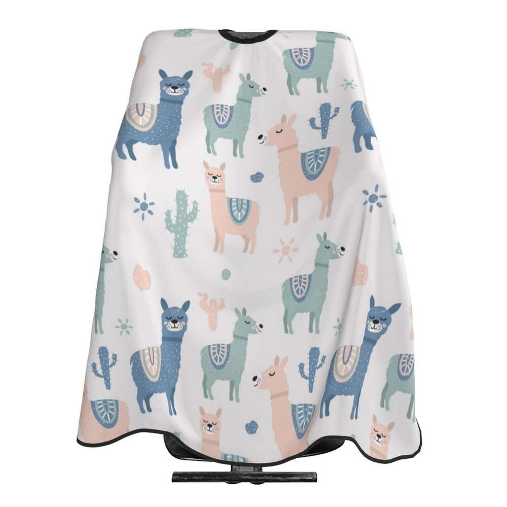Adjustable Neckline Hairdressing Cape, Cartoon Sun Alpaca, 140 x 168 cm
