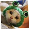 Hand-Knitted Green Cat Hat, Plush Pet Hat, S 22–24 view 2