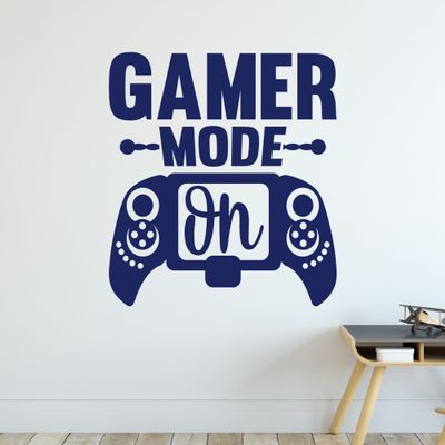 GRAZDesign Gamer Mode On Wall Decal for Kids' Rooms, Boys and Girls, Gamer Room, Funny Sayings, 45 x 40 cm, Light Brown