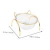 FRCOLOR Elevated Glass Pet Bowl with Slanted Design and Metal Stand view 2