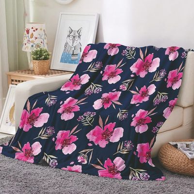 EHOMERY “Father for My Daughter” Cozy Flannel Blanket, Dark Purple, 150 x 100 cm