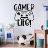 GRAZDesign Gamer Life Wall Decal for Kids' Room, Boys & Girls, Funny Sayings, 65 x 57 cm, Black view 1