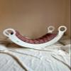 Climbing Arch from Age 2, XXL Montessori Wooden Rocker for Children and Adults, 150 x 60 x 75 cm (Pink Cushion, White) view 3