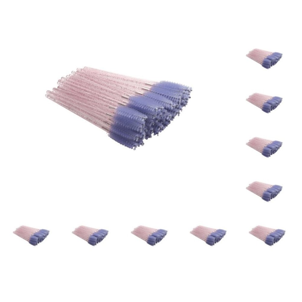10 Sets of 50 Eyelash Brushes, Exquisite Women's Accessory, Valentine's Day Eyebrow Tweezer Removal Tool, Light Purple Brow Brushes