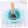 Housoutil 2-Piece Silicone Makeup Brush Cleaning Mat, Mint Green, Multifunctional Washing and Drying Bowl view 4