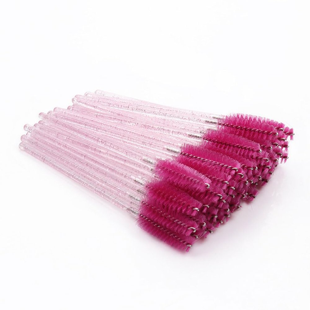 50-Piece Eyelash Brushes, Makeup Tools, Mascara Wands, Eyebrow Tweezers and Removal Tools, False Eyebrow Brushes, Light Pink/Peach