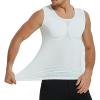 Men's Padded Chest Muscle Shaper Shirt, White, XL view 1