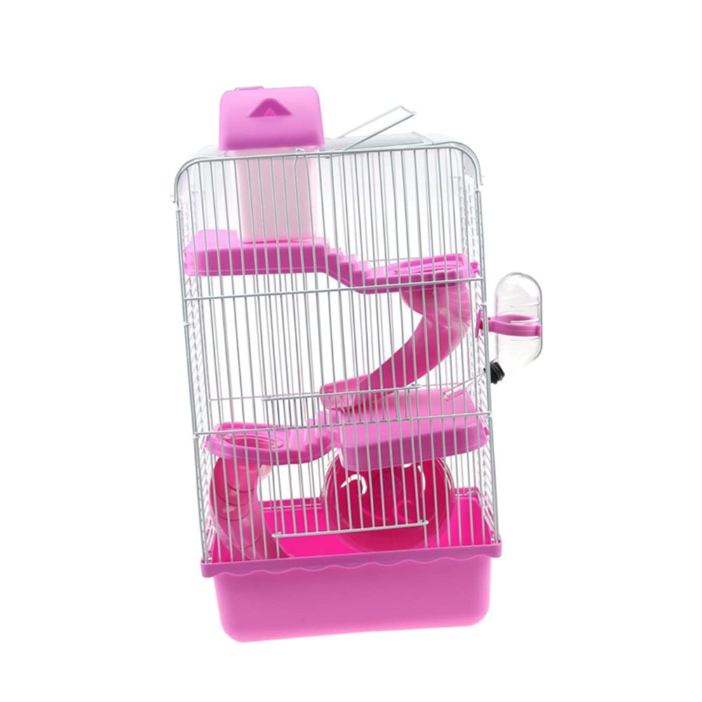 Beavorty 3-Tier Hamster Cage with Wheel and Leak-Resistant Water Bottle