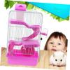 Beavorty 3-Tier Hamster Cage with Wheel and Leak-Resistant Water Bottle view 4