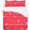 3-Piece Queen Duvet Cover Set, Breathable Tencel, 2 Pillowcases, Wrinkle-Resistant, Love/Valentine’s Day Card view 2
