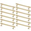 FJYDM 12-Pack Gold-Tone Brushed Brass Cabinet Handles, 5-Inch Hole Spacing view 1