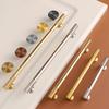 FJYDM 12-Pack Gold-Tone Brushed Brass Cabinet Handles, 5-Inch Hole Spacing view 2