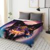 3D Wolf Print Plush Flannel Blanket, Starry Sky, 180 x 200 cm view 4