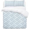 3-Piece Queen Tencel Duvet Cover Set with 2 Pillowcases, Gray Mermaid Geometric Pattern view 2