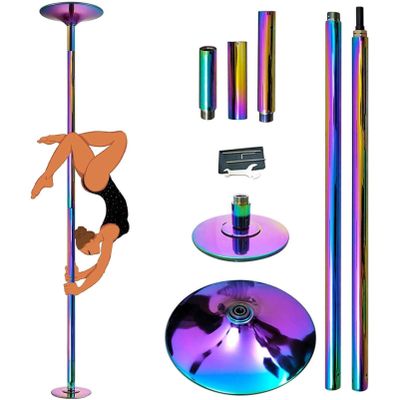 RayGenius Professional Upgraded Spinning Dance Pole - Portable & Removable Stripper/Fitness Pole, Adjustable & Smooth Connection, 2.23–2.37 m