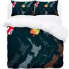 3-Piece Queen Duvet Cover Set, Breathable Tencel, New Zealand Map, Dark view 2