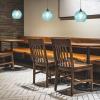 DONHEK Industrial Vintage Globe Pendant Light, 20 cm Blue Water-Ripple Glass Shade, Retro Loft Bar E27 Ceiling Light, Bronze Finish view 2