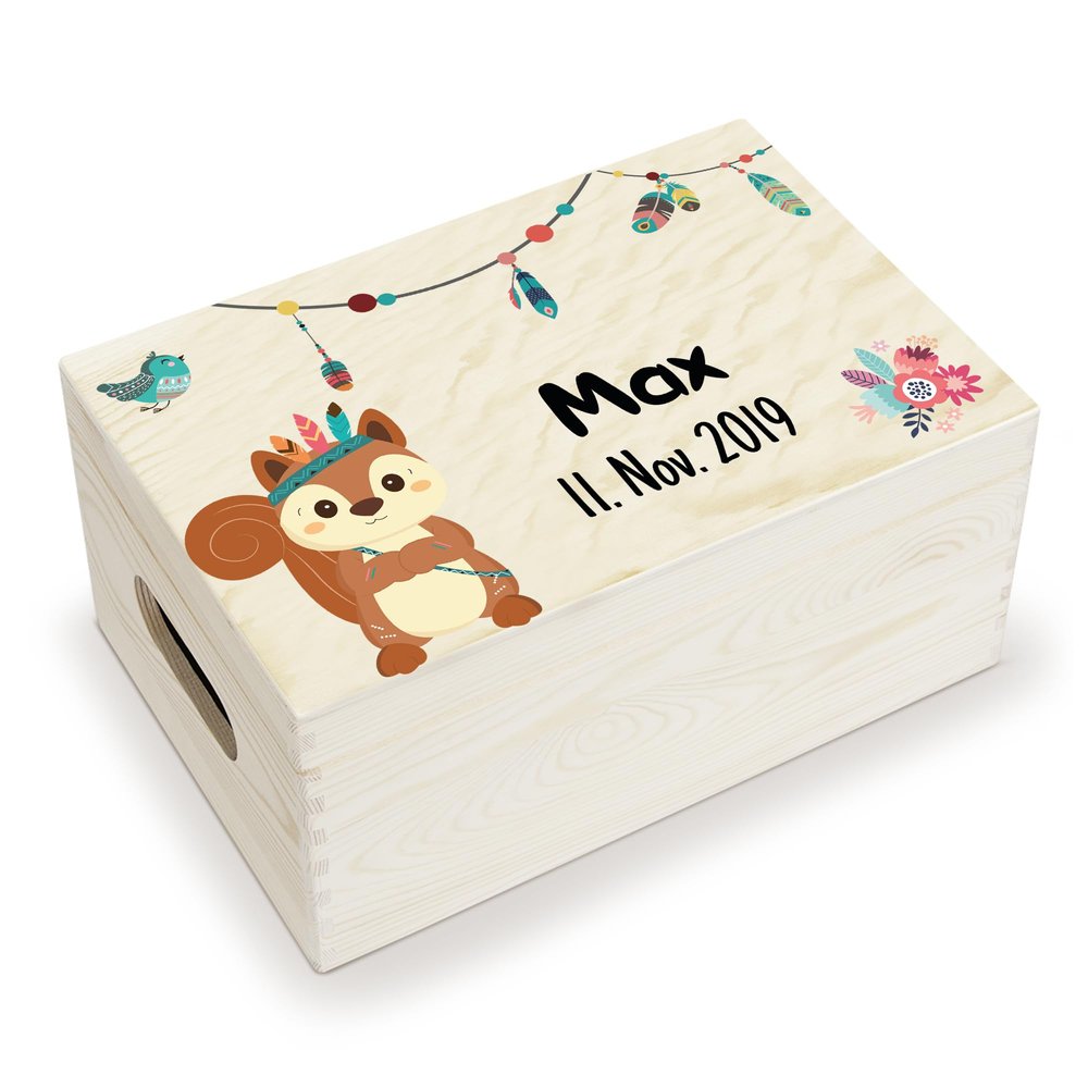 Holzura Personalized Baby Keepsake Box for Girls and Boys