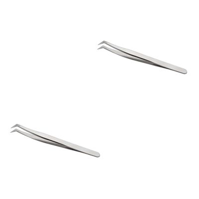 DOITOOL 2-Piece Stainless Steel Eyelash Extension Tweezers