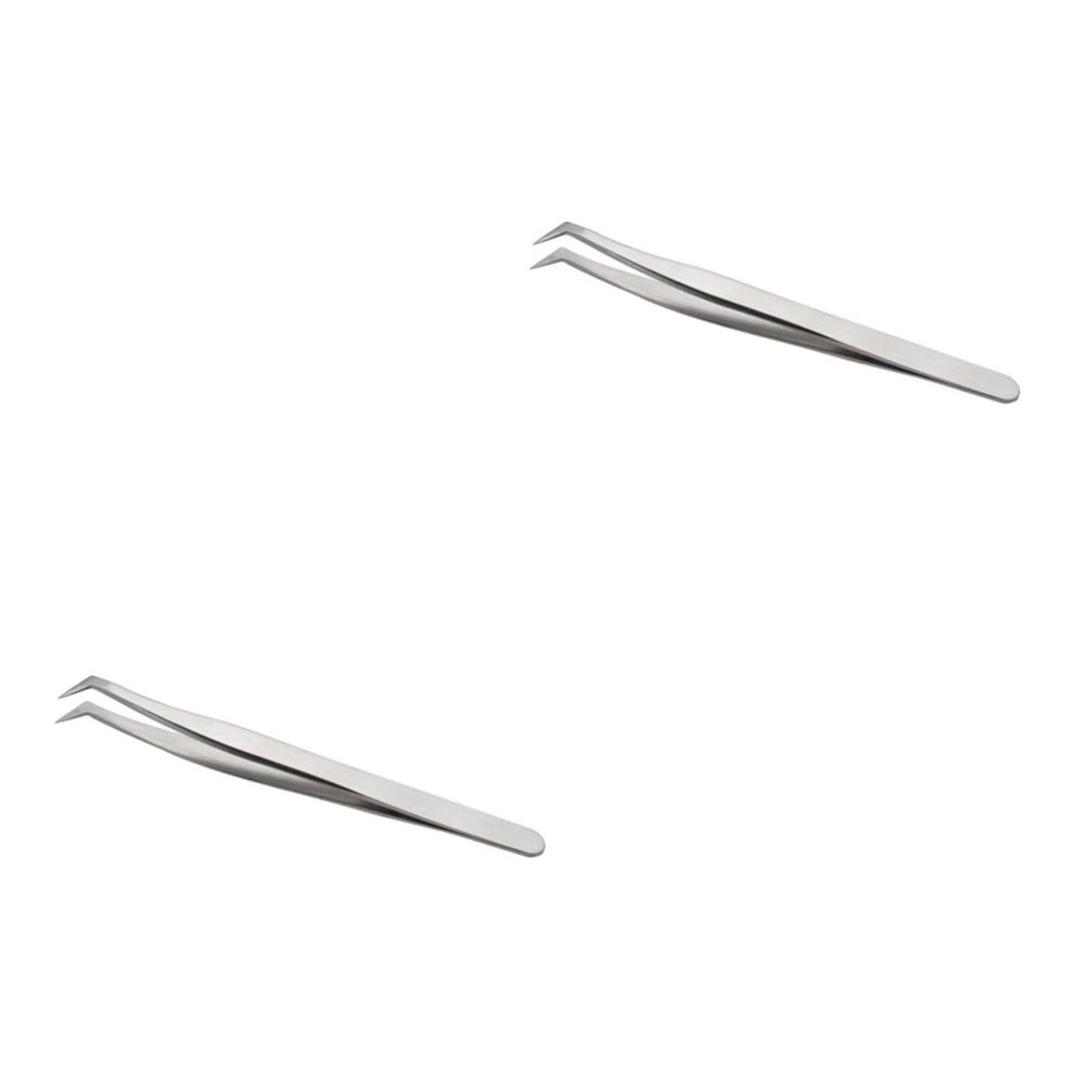 DOITOOL 2-Piece Stainless Steel Eyelash Extension Tweezers