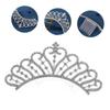 Bridal Hair Comb with Rhinestone Tiara, Silver-Tone Alloy view 3