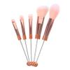 5-Piece Eye Makeup Brush Set with Pink Handles, Aluminum Alloy view 1