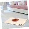FOMIYES Absorbent Pet Feeding Mat, Fast-Drying, Non-Slip, Cream with Paw Print view 3
