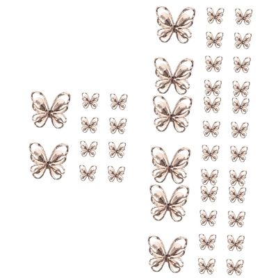 FRCOLOR 40-Piece Cat-Eye Butterfly Nail Patches with Rhinestones for DIY Manicures and Creative Nail Art