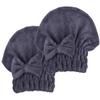 MAYOUTH Super Absorbent Microfiber Hair Towels, 2-Pack, Quick-Dry Turbans, Dark Gray view 1