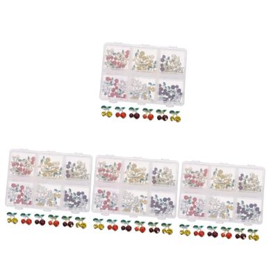 FRCOLOR 240-Piece Nail Rhinestones, Cherry Nail Charms, Sparkling Nail Art Decorations