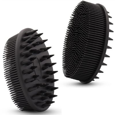 Upgraded Silicone Body Scrubber & Shampoo Brush, Green