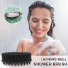 Upgraded Silicone Body Scrubber & Shampoo Brush, Green view 3