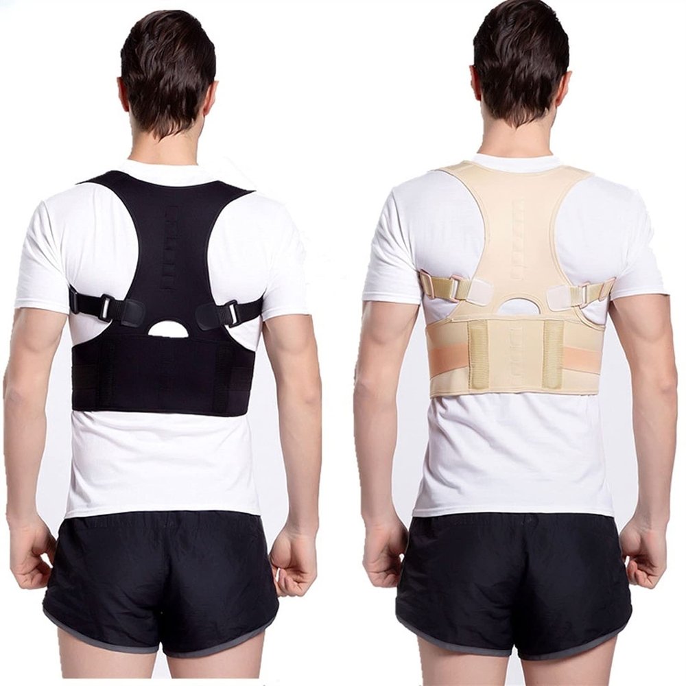 OHaGin Double-Layer Back Support Posture Corrector, Black, 3XL