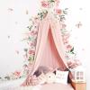 decalmile Pink Peony Flower Wall Stickers, Vine Wall Decal, Blossoms (XL) view 3