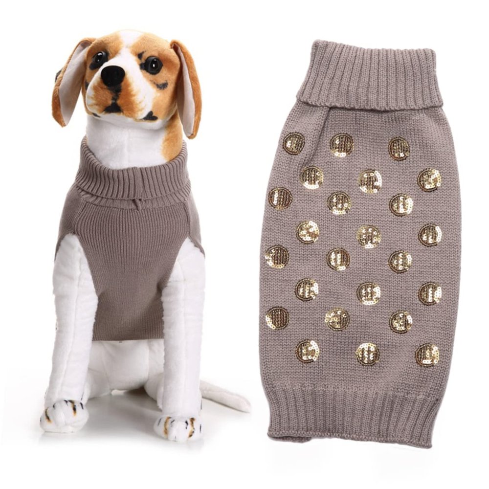 Beavorty Cozy Dog Sweater by Unique Design Pet Clothing - Gray Size M