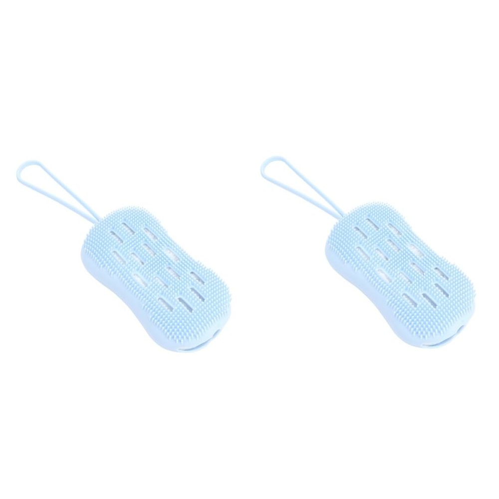 Angoily 2-Piece Multifunctional Bath and Body Brush Set, Blue