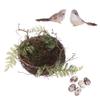 TOPBATHY 2-Piece Handmade Rattan Bird Nests with Decorative Eggs view 4
