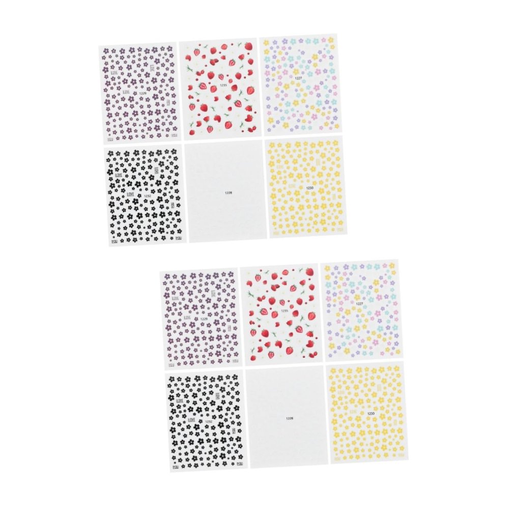 FRCOLOR 12-Sheet Nail Stickers with Bows and Flowers