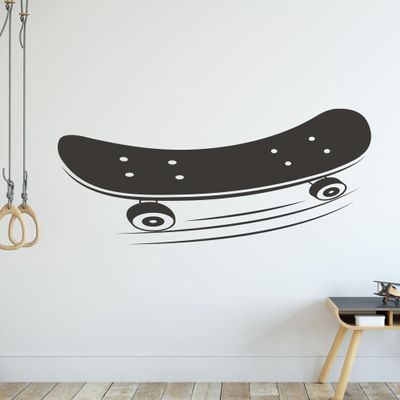 GRAZDesign Skateboard Wall Decal for Kids' Rooms, Self-Adhesive Sticker, 115 x 50 cm, Brown
