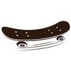 GRAZDesign Skateboard Wall Decal for Kids' Rooms, Self-Adhesive Sticker, 115 x 50 cm, Brown view 2