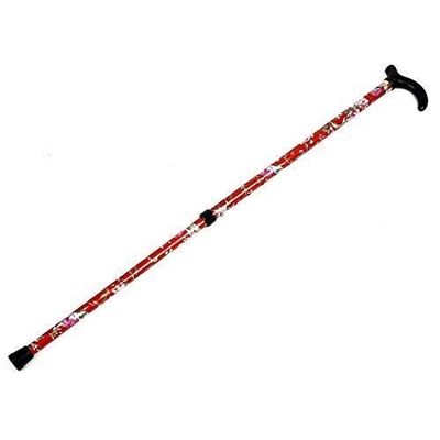 DONHEK Telescoping Walking Stick, Impact-Resistant, Adjustable, 2-Section, Floral Pattern