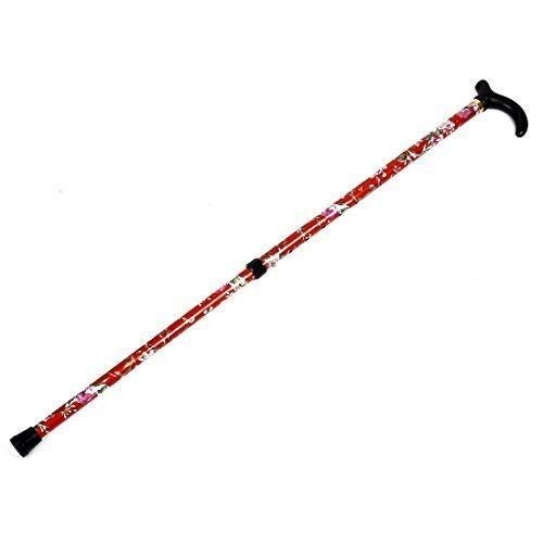 DONHEK Telescoping Walking Stick, Impact-Resistant, Adjustable, 2-Section, Floral Pattern