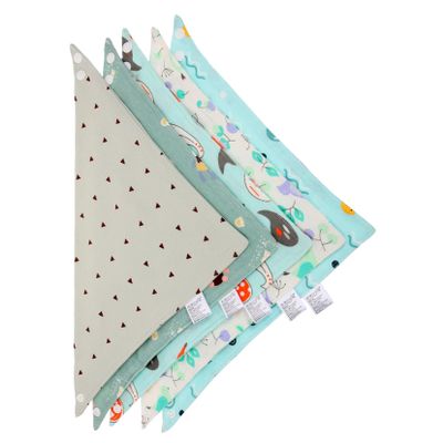 ifundom 5-Pack Cotton Baby Drool Bibs, Double-Layered