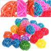 Beavorty 50-Piece 3 cm Colorful Rattan Ball Chew Toys for Parrots, Random Color view 2