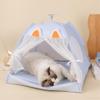 Princess Pet Tent for Cats and Dogs, Portable Mesh Mini Tent (Blue, Size: 4) view 3