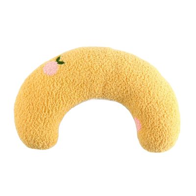 FRCOLOR Yellow U-Shaped Cat Pillow with Neck Support, Soft and Washable