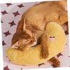 FRCOLOR Yellow U-Shaped Cat Pillow with Neck Support, Soft and Washable view 3