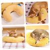 FRCOLOR Yellow U-Shaped Cat Pillow with Neck Support, Soft and Washable view 4
