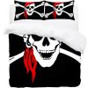 3-Piece Queen Duvet Cover Set, Breathable Tencel Pirate Skull Design view 2