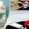 3-Piece Queen Duvet Cover Set, Breathable Tencel Pirate Skull Design view 4